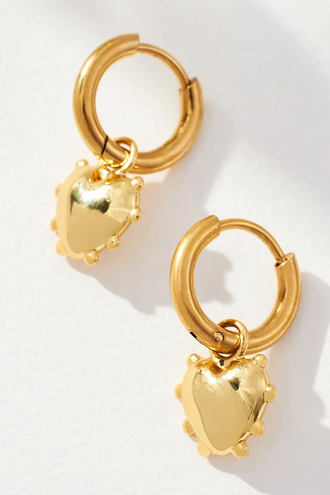 sandralexandra Milagros Heart Huggie Earrings