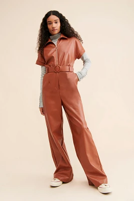 Hutch Vegan Leather Jumpsuit