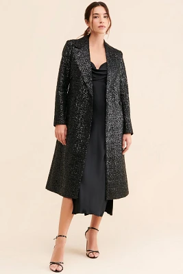 Avec Les Filles Sequin Embellished Overcoat