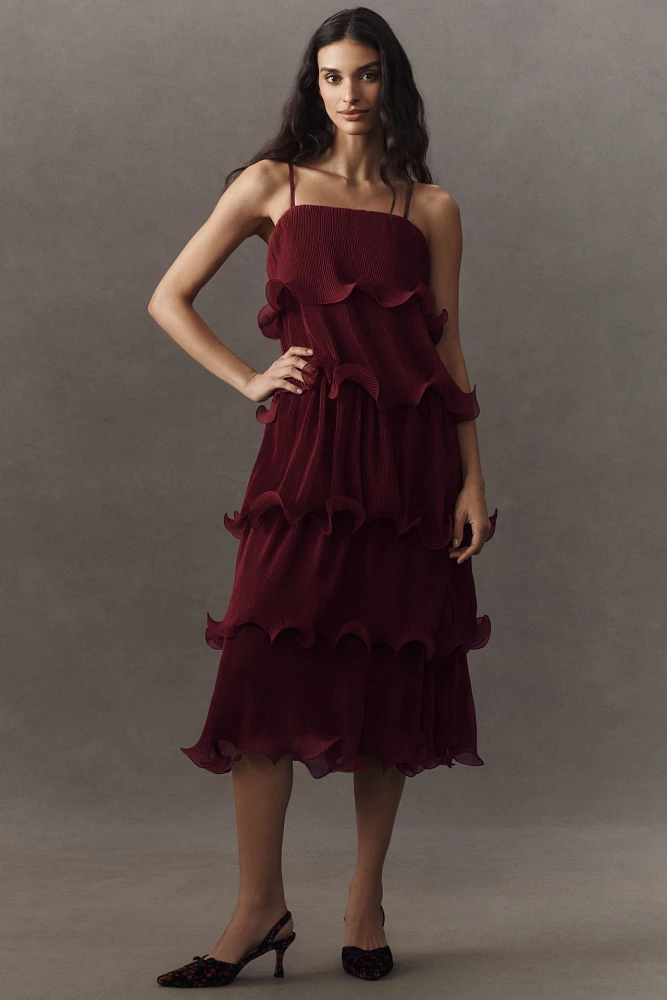 Endless Rose Pleated Tiered Midi Dress