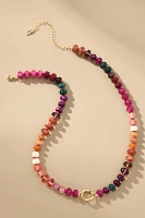 Rainbow Stone Charm Necklace