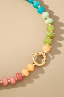 Rainbow Stone Charm Necklace