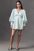 Mare Macie Balloon-Sleeve V-Neck A-Line Mini Dress