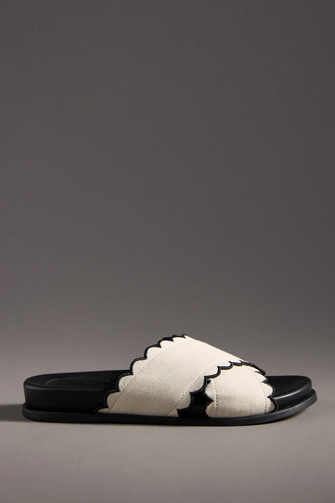 Maeve Scallop Banded Slide Sandals