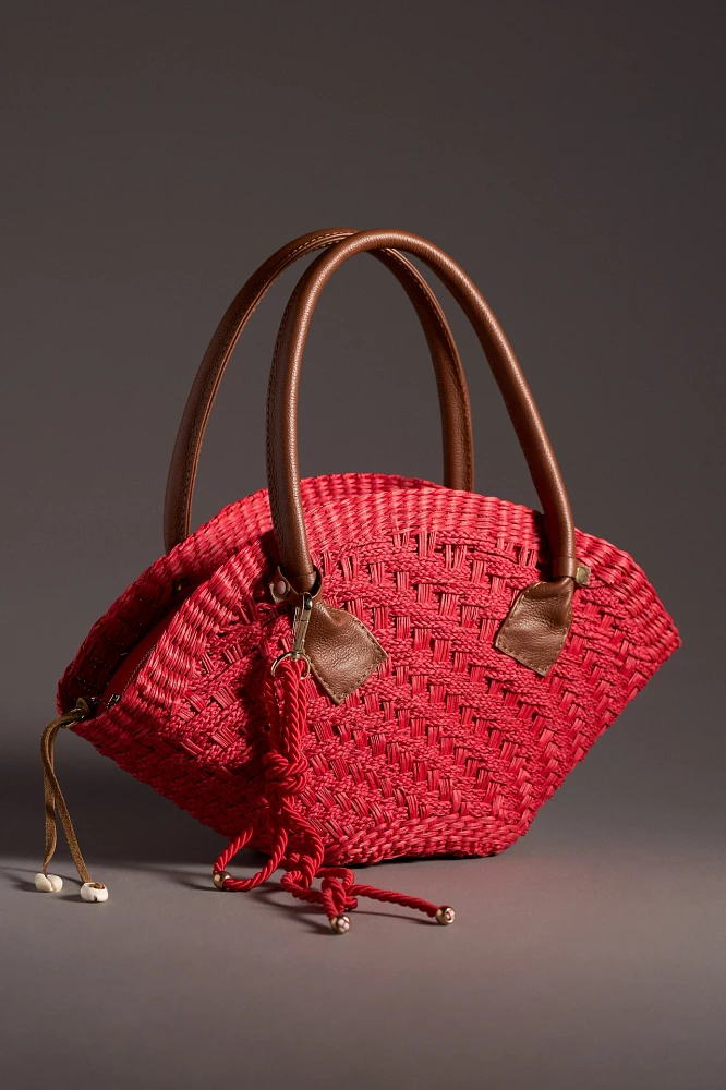 Sensi Studio Thick-Weave Mini Basket Bag