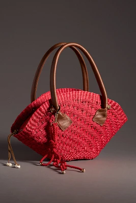 Sensi Studio Thick-Weave Mini Basket Bag