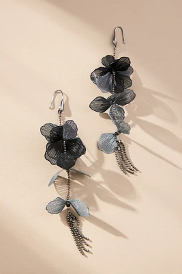 Turned Down Flower Drop Earrings