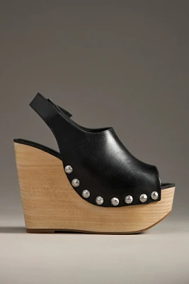 Jeffrey Campbell Snick Wood-Bottom Wedge Heels