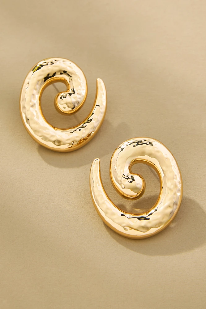 Swirl Hammered Post Earrings