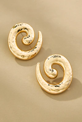 Swirl Hammered Post Earrings