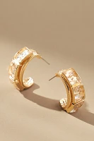 Squared Crystal Hoop Earrings