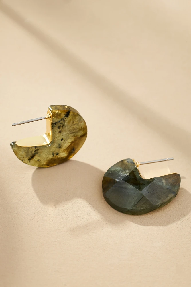 Stone Circle Post Earrings