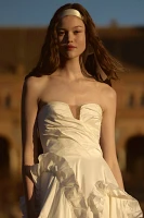 OUMA Alix Strapless Taffeta Ruffle Wedding Gown