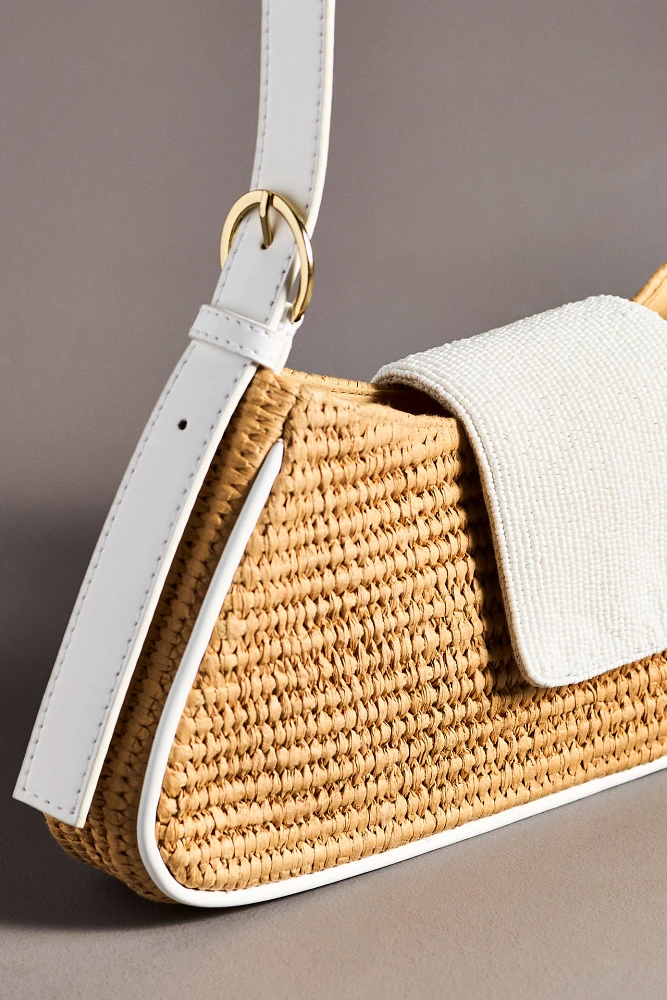 Beaded Rattan Shoulder Bag