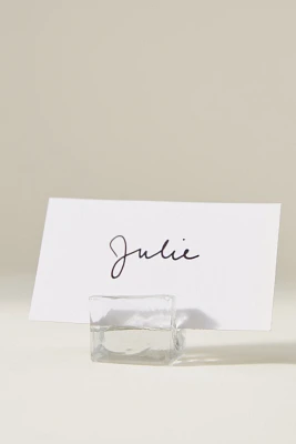 Glass Cube Place Card Holders, Set of 6