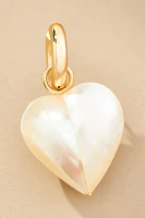 Pearl Heart Charm Huggie Earrings