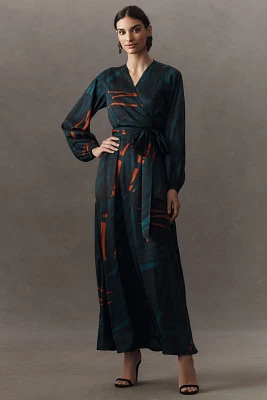 DIARRABLU Marieme Long-Sleeve Wrap Maxi Dress