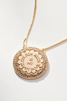 Golden Hour Crystal Coin Charm Necklace