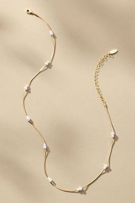 Double Pearl Chain Necklace