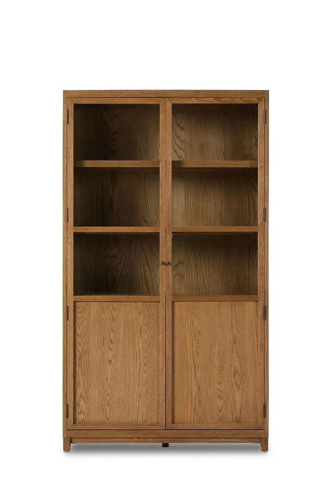 Millie Oak Panel & Glass Door Double Cabinet