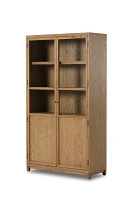 Millie Oak Panel & Glass Door Double Cabinet