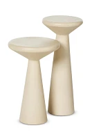 Ravine Round Concrete Pedestal Accent Tables, Set of 2