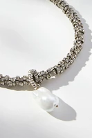 Crystal Pearl Pendant Necklace