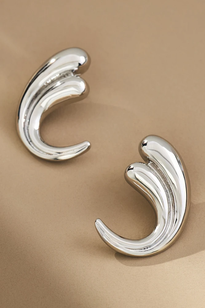 Curved Teardrop Post Earrings