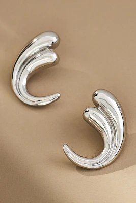 Curved Teardrop Post Earrings