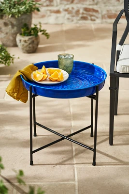 Tray Top Iron Side Table