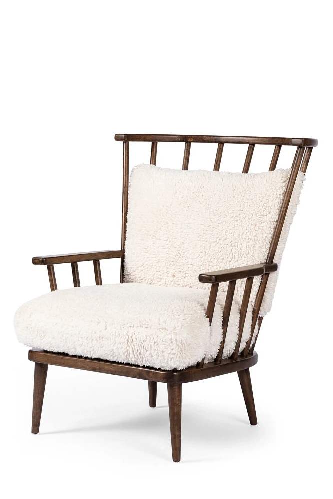 Graham Cushioned Spindle Accent Chair