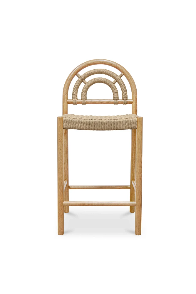 Avery Arched Oak Counter Stool