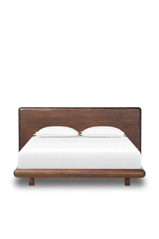 Nigel Rustic Solid Acacia Wood Platform Bed