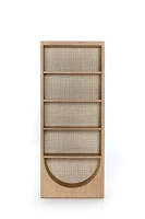 Higgs Honey Oak Bottom Arch Cane Paneling Bookcase