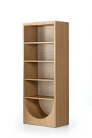 Higgs Honey Oak Bottom Arch Cane Paneling Bookcase