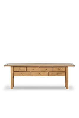 Millbrook Heritage Oak Seven-Drawer Console Table