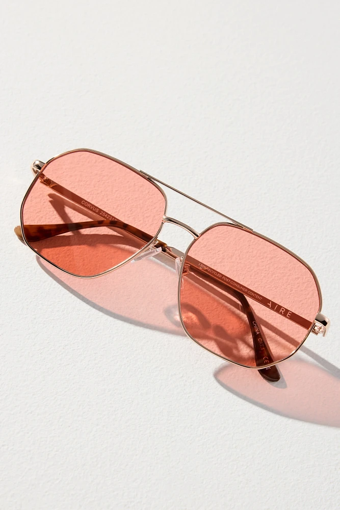 AIRE Aviator Gold Sunglasses