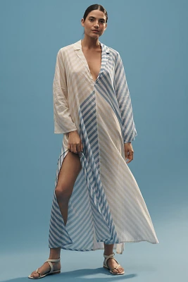 Ollari Striped Cotton Kaftan