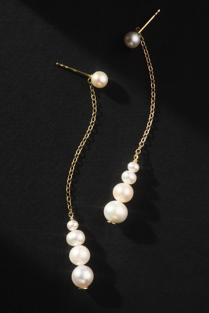 Saskia Diez Short Drop Pearl Earrings