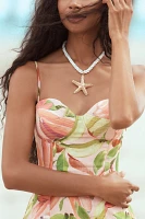 Starfish Shell Charm Rope Necklace