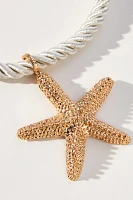 Starfish Shell Charm Rope Necklace