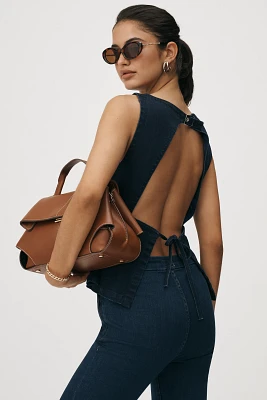 Foldover Top-Handle Satchel