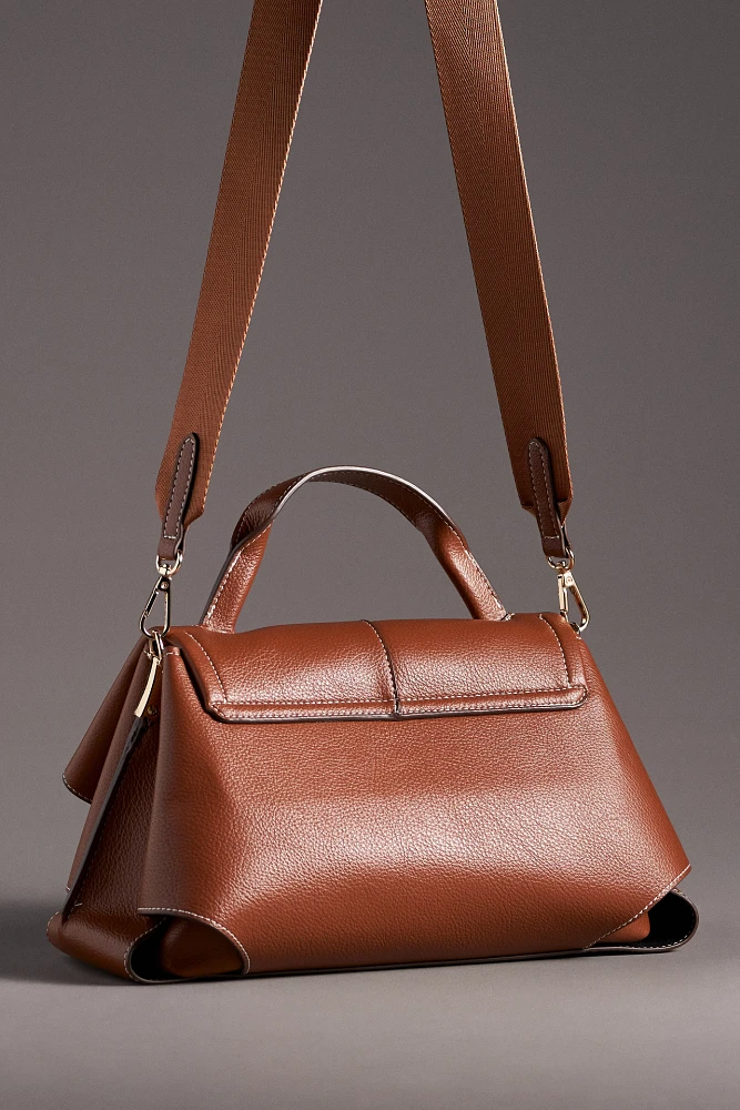 Foldover Top-Handle Satchel