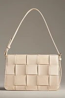 Faux-Suede Woven Shoulder Bag