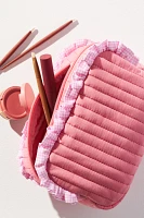 Ruffle Quilted Cosmetic Bag