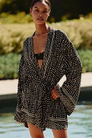 Bel Kazan Long-Sleeve Graphic Tie-Belt Top