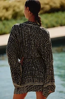 Bel Kazan Long-Sleeve Graphic Tie-Belt Top