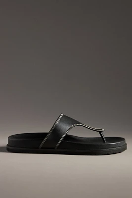 By Anthropologie Stitched Platform Thong Sandals