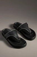 By Anthropologie Stitched Platform Thong Sandals