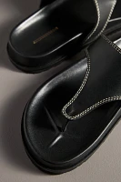 By Anthropologie Stitched Platform Thong Sandals